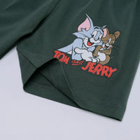 Boys Olive Tom And Jerry Graphic Short Sleeve T-Shirt With Shorts Sets 2 pc. Sets
