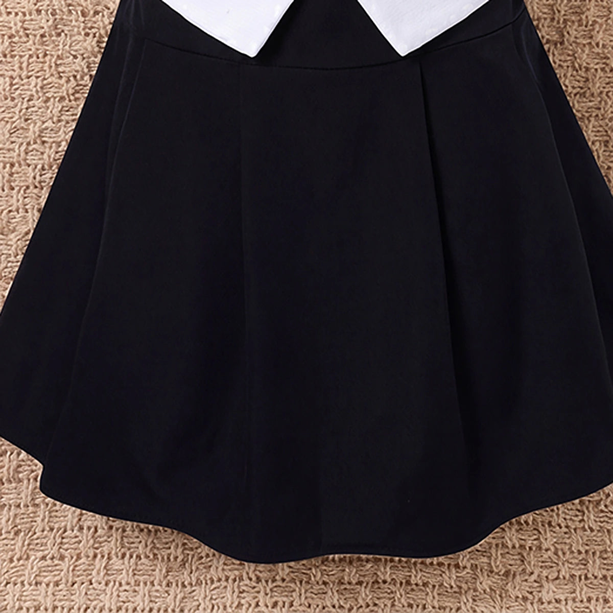Girls White Bow Applique Puff Sleeve Top With Skirt Sets 2 pc. Sets
