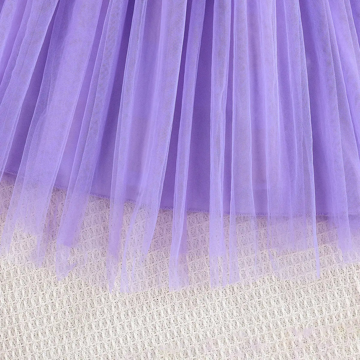 Girls Purple Bow Fit & Flare Dress With Floral Self Design Long Sleeves Crop Jacket Casual Dresses