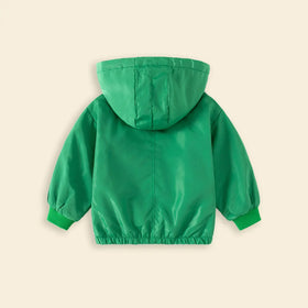 Boys Green Graphics Printed Hooded Zip-up Jacket Coats & Jackets