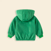 Boys Green Graphics Printed Hooded Zip-up Jacket Coats & Jackets