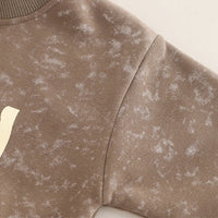 Boys Khaki Typographic Regular Sweatshirt With Pants Sets 2 pc. Sets