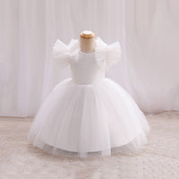 Girls Balloon Shape Tulle Party Dress Party Dresses White 1-2 Y 