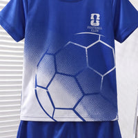 Boys Navy Blue Short Sleeve Graphic T-Shirt With Shorts Sets 2 pc. Sets