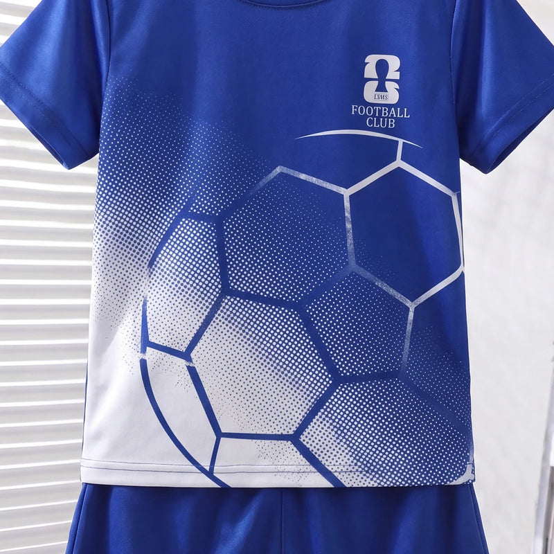 Boys Navy Blue Short Sleeve Graphic T-Shirt With Shorts Sets 2 pc. Sets