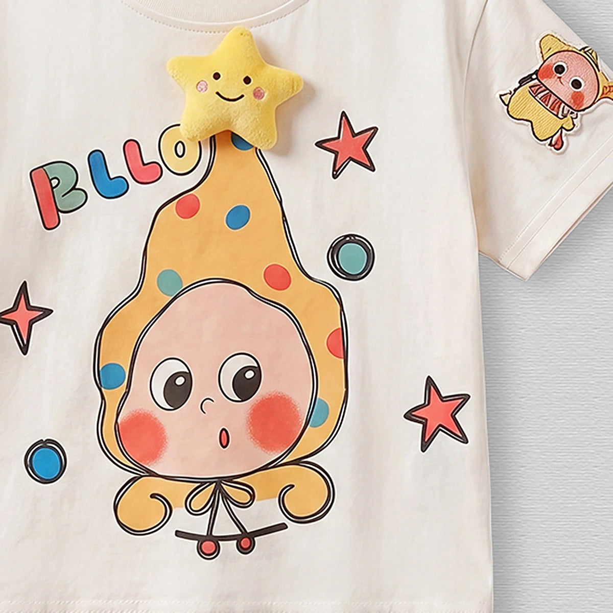 Girls Off White Star Print Short Sleeve T-Shirt Tshirts