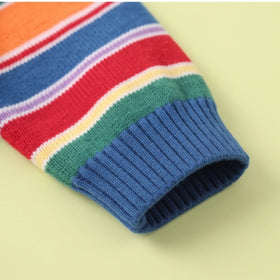 Boys Multicolour Striped Long Sleeve Cardigan Sweaters & Cardigans