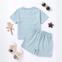 Boys Light Blue Short Sleeves T-Shirt With Shorts Co-ord Sets Sets