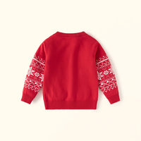 Boys Red Long Sleeve Reindeer Jacquard Sweater Sweaters & Cardigans