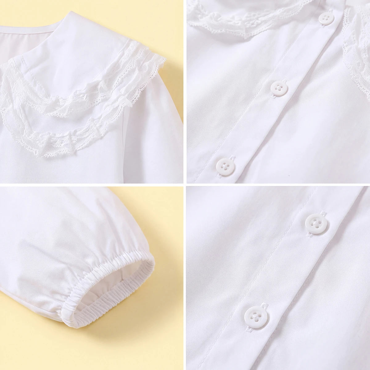 Girls White Long Sleeve Top Tops
