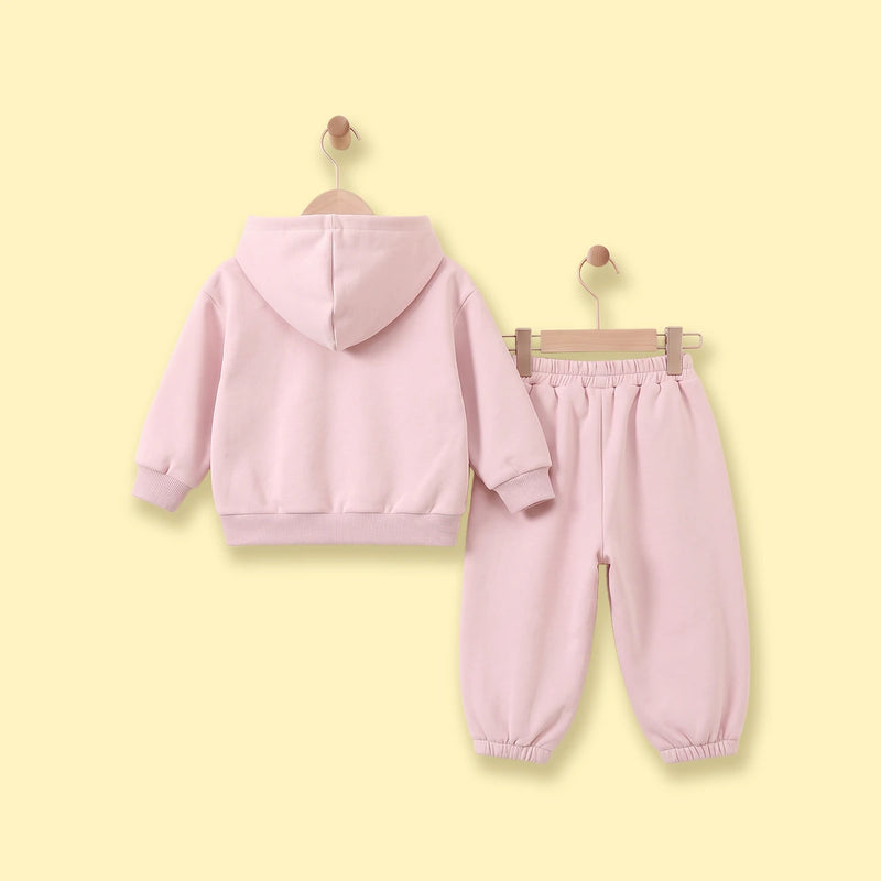 Girls Light Pink Hooded Sweatshirt & Joggers Co-ord Sets Sets