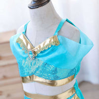 Girls Princess Jasmine Party Wear Top With Trousers Set Sets   