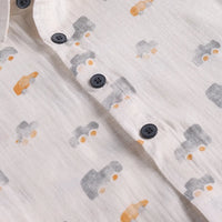 Boys Off White Car Graphics Shirt With T-Shirt & Shorts Sets 3 pc. Sets