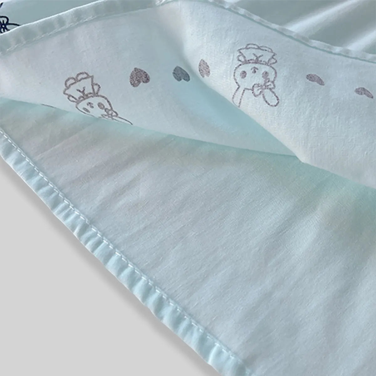 Girls Light Blue Bunny & Heart Printed Top With Shorts Sets Sets