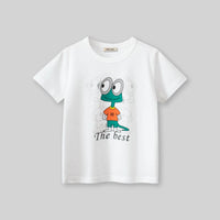 Boys White Graphic Cartoon Printed Short Sleeves T-Shirt Tshirts