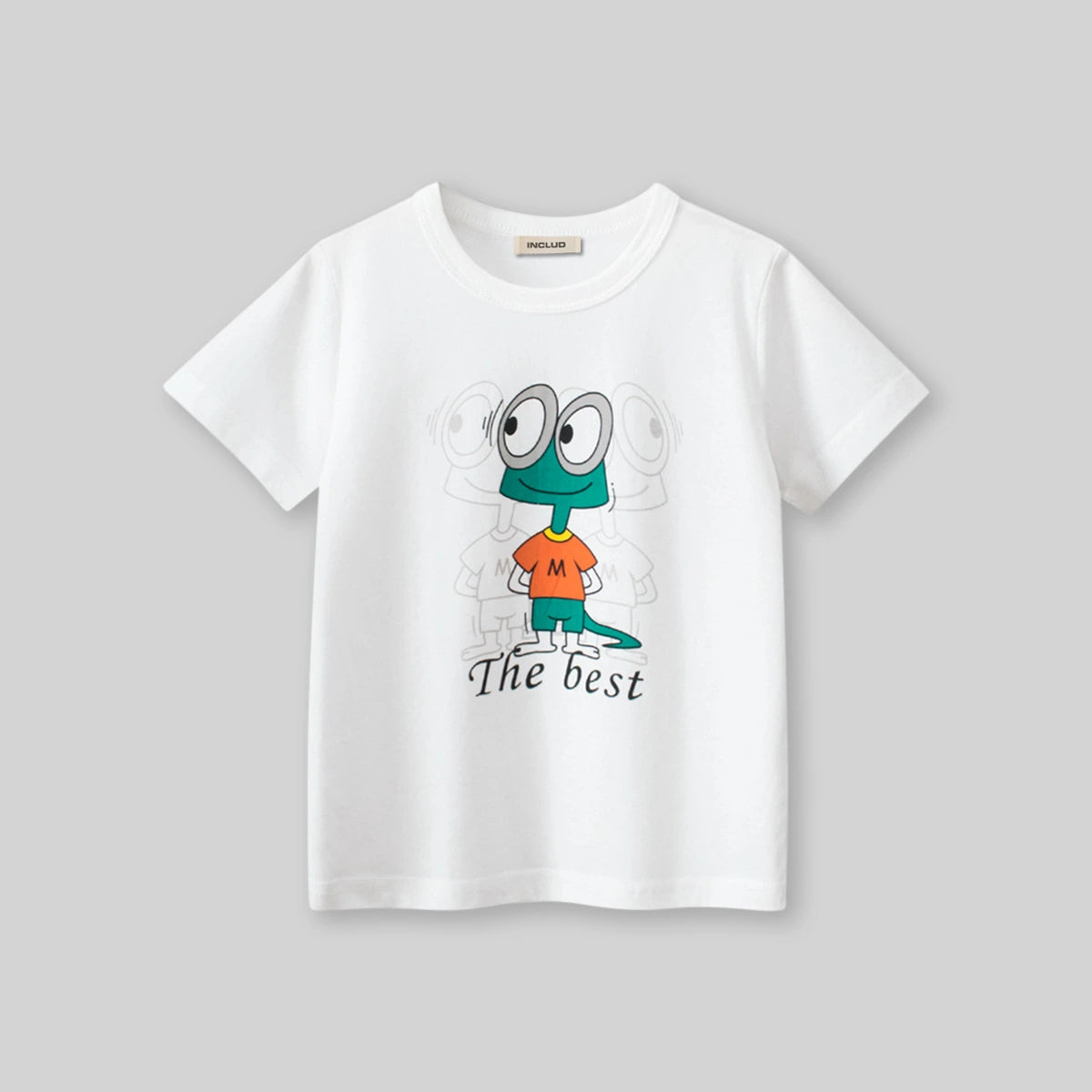 Boys White Graphic Cartoon Printed Short Sleeves T-Shirt Tshirts