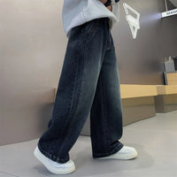 Boys Dark Blue Loose Fit Denim Jeans Pants