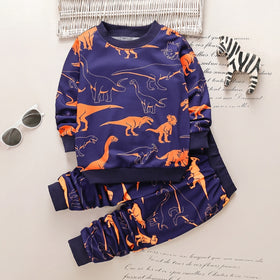 Boys Blue Dinosaur Printed Sweatshirt & Joggers Co-ord Sets Sets Blue 3-4 Y