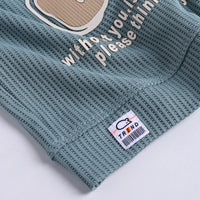 Boys Green Typography Printed T-Shirt With Shorts Set Sets
