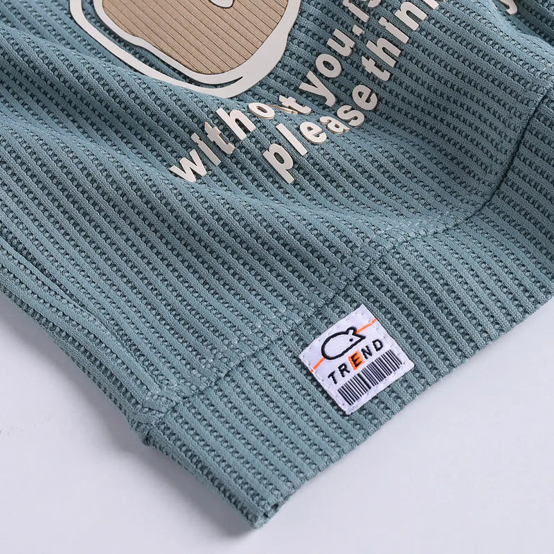 Boys Green Typography Printed T-Shirt With Shorts Set Sets