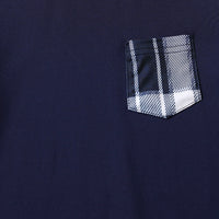 Boys Navy Blue Long Sleeves T-Shirt With Checked Pants Set 2 pc. Sets