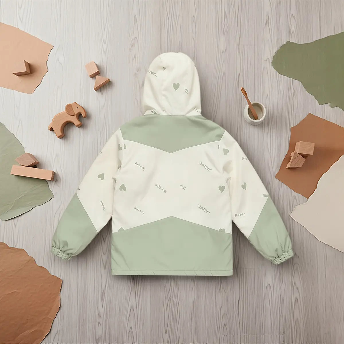 Girls Off White Typographic Printed Reversible Hooded Zipper Jacket Coats & Jackets
