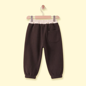 Boys Dark Brown Embroidered Jogger Joggers