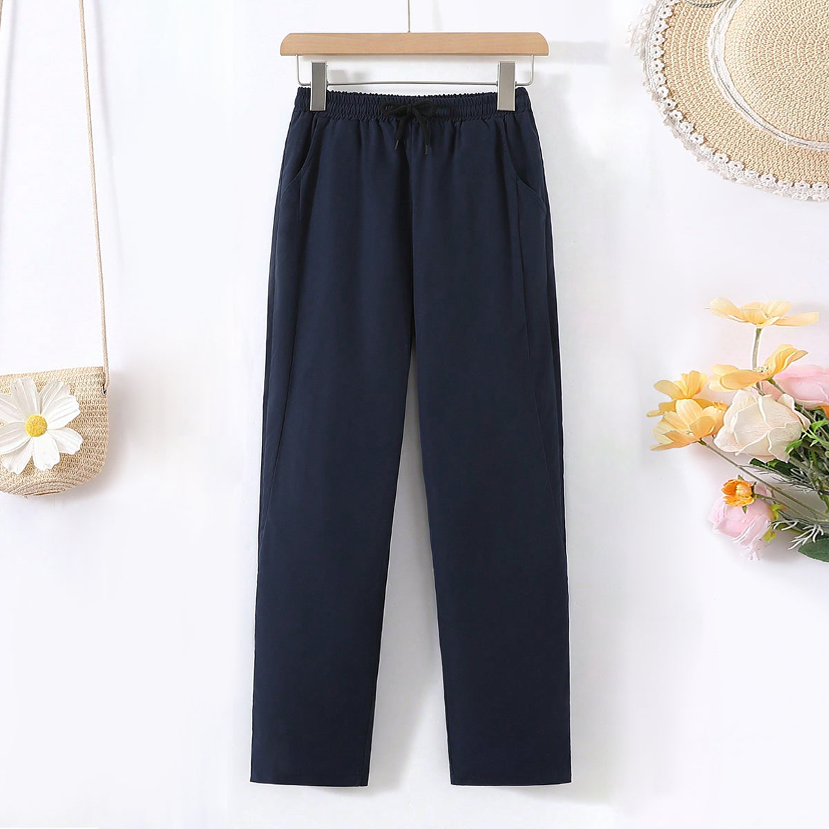 Boys Black Elasticated Waistband Regular Pants Pants Black 7-8 Y