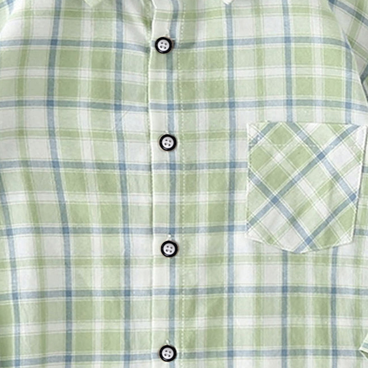 Boys Pastel Green Checkered Oversized Shirt Shirts