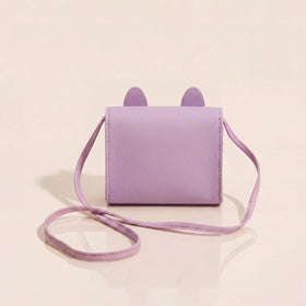 Girls Purple Bunny Motif Non Detachable Sling Bag Sling Bags