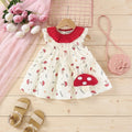 Girls Off White Mushroom Print Fit & Flare Casual Dress Casual Dresses Off White 1-2 Y