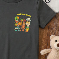 Boys Dark Grey Animal Graphic Short Sleeve T-Shirt Tshirts