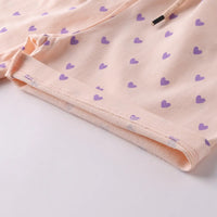 Girls Lilac Animal Graphic Short Sleeves Top With Polka Dot Elasticated Shorts Sets Sets
