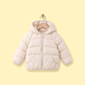 Boys Beige Hooded Quilted Puffer Jacket Coats & Jackets Beige 1-2 Y