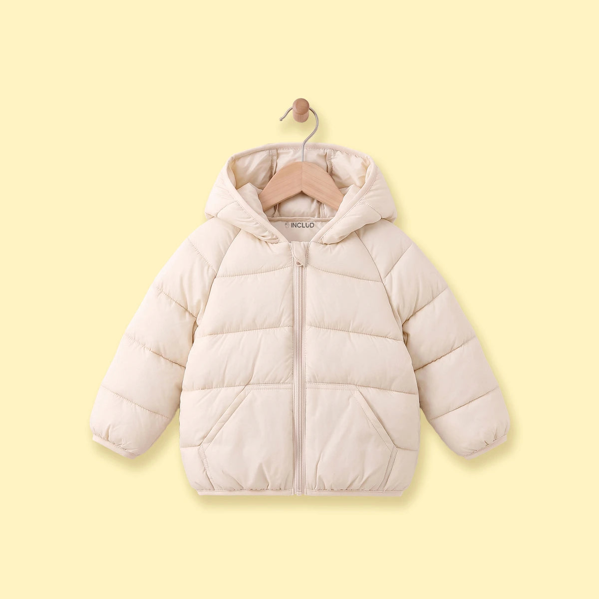 Boys Beige Hooded Quilted Puffer Jacket Coats & Jackets Beige 1-2 Y