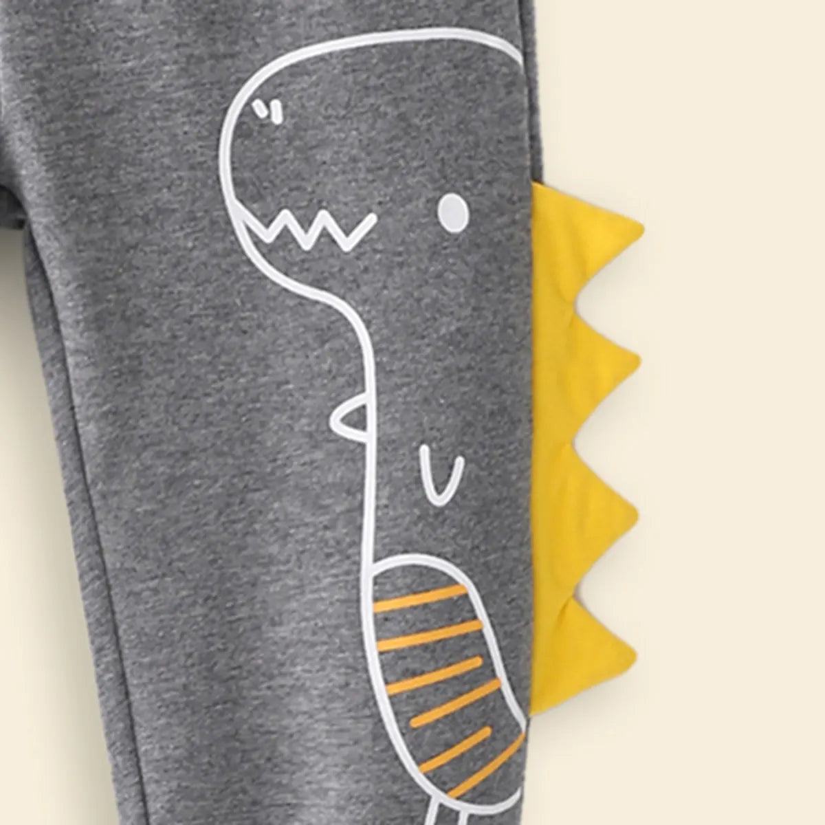 Boys Grey Dinosaur Printed Joggers With Ribbed Waistband & Hem Trackpants & Joggers