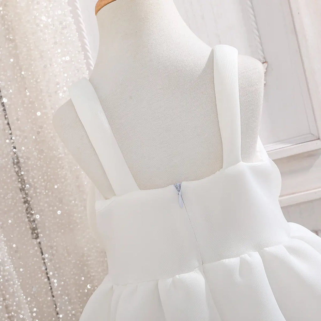 Girls White Floral Applique Fit & Flare Party Dresses Party Dresses
