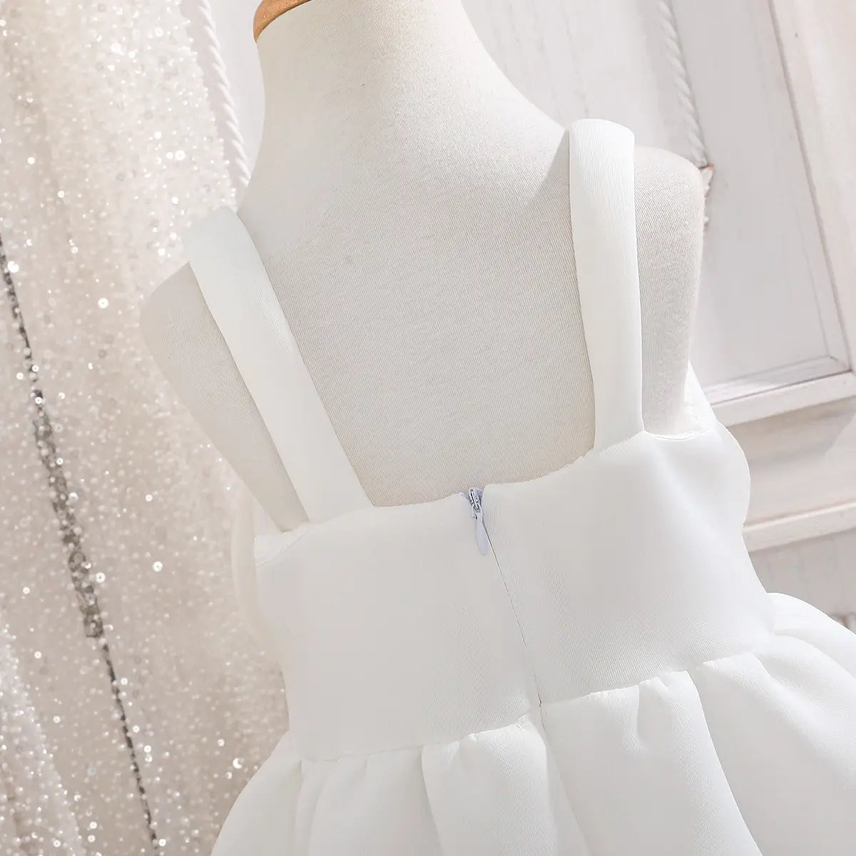 Girls White Floral Applique Fit & Flare Party Dresses Party Dresses