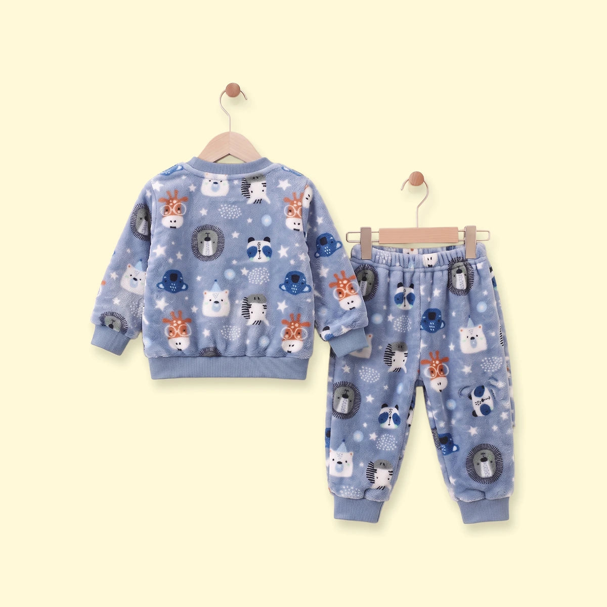 Boys Blue Animal Print Fleece Sweatshirt & Pants Sets 2 pc. Sets