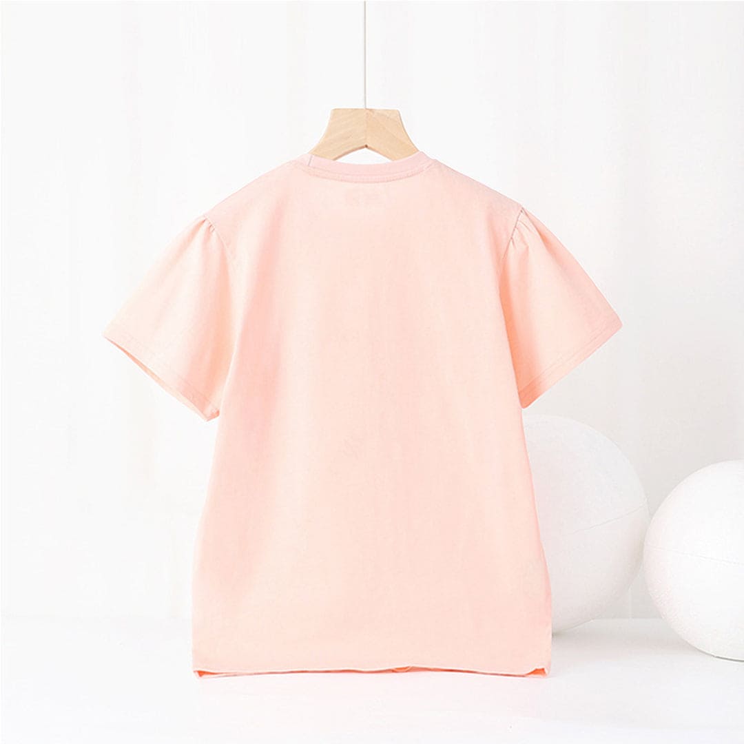 Girls Printed Short Sleeves Casual T-Shirt Tshirts   