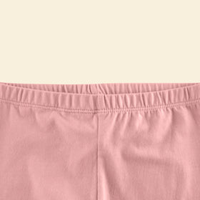 Girls Pink Solid Ankle Length Leggings Leggings & Tights