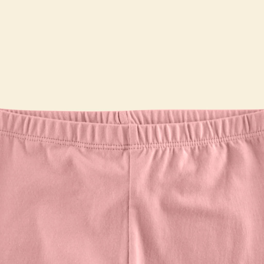 Girls Pink Solid Ankle Length Leggings Leggings & Tights