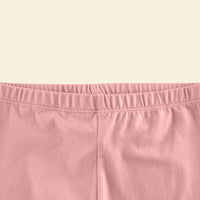Girls Pink Solid Ankle Length Leggings Leggings & Tights