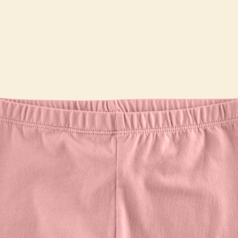 Girls Pink Solid Ankle Length Leggings Leggings & Tights