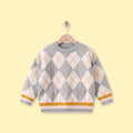 Boys Grey Diamond Jacquard Long Sleeve Sweater Sweaters & Cardigans Grey 1-2 Y