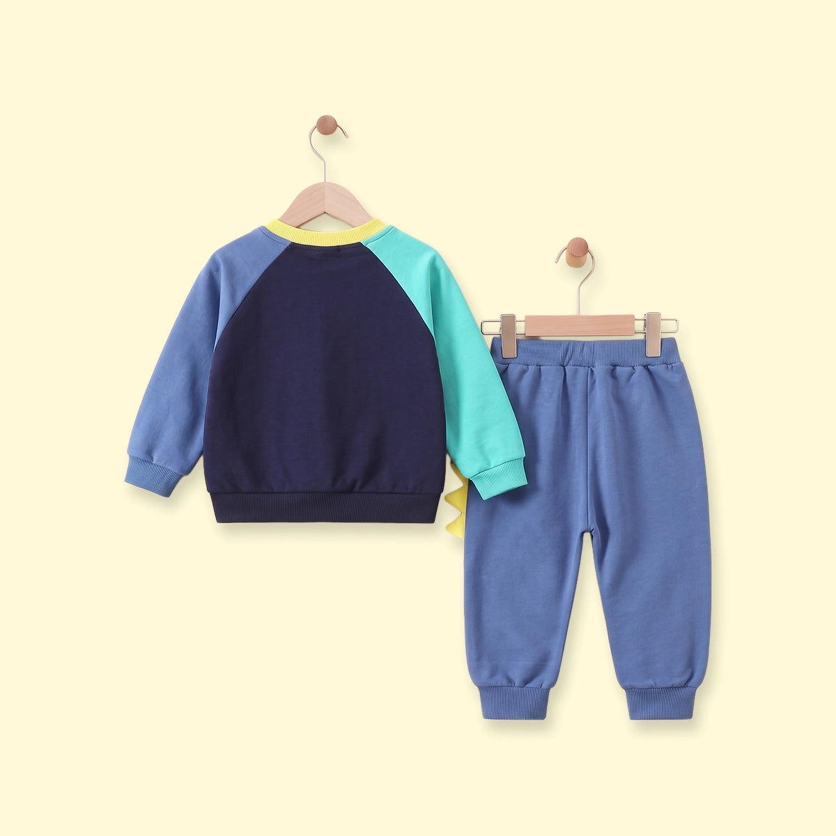 Boys Navy Blue Dinosaur Graphic Raglan Sleeve Sweatshirt & Jogger Sets 2 pc. Sets