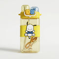 Cute Kids Yellow Dual Spout Water Bottle with Straw, Leakproof Lid & Adjustable Strap Trending Accessories Yellow Onesize