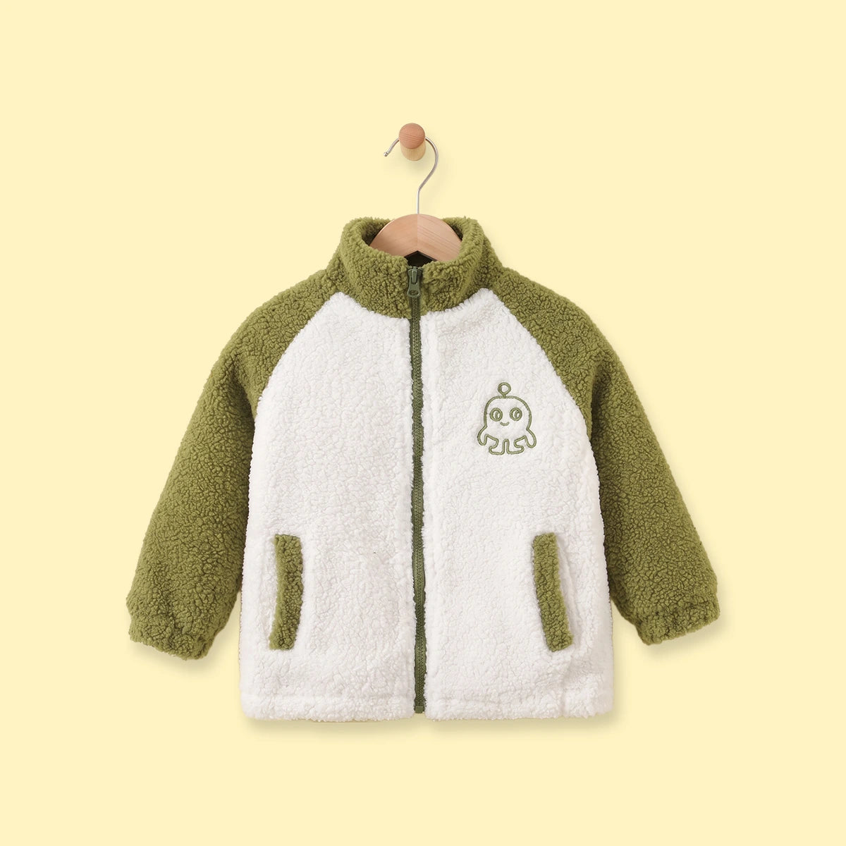 Boys Olive Green Colourblocked Long Sleeve Zip-Up Jacket Coats & Jackets Olive 1-2 Y