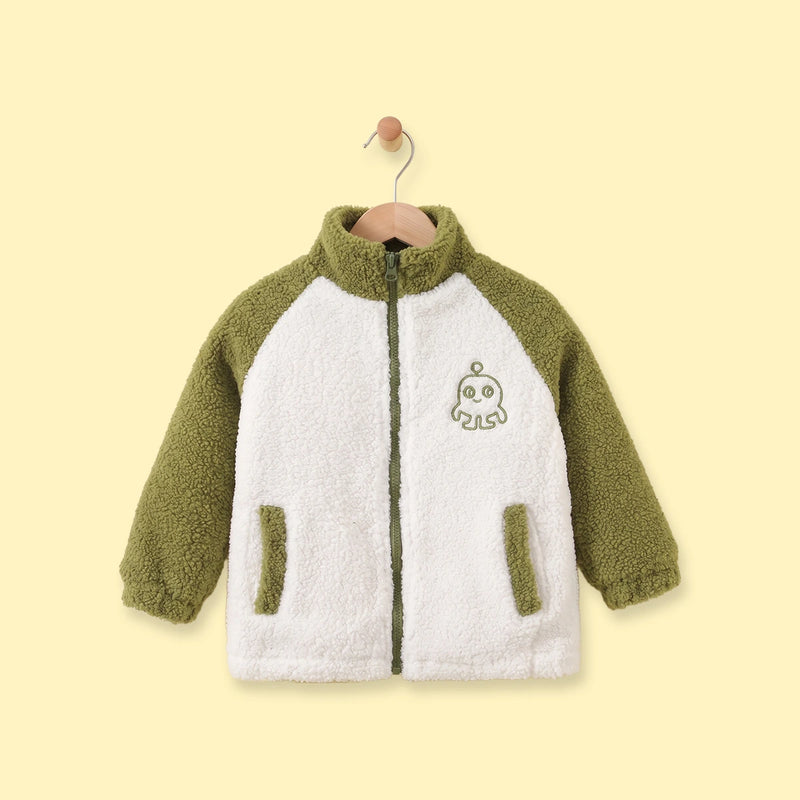 Boys Olive Green Colourblocked Long Sleeve Zip-Up Jacket Coats & Jackets Olive 1-2 Y