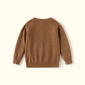 Boys Brown Long Sleeve Cable Knit Sweater Sweaters & Cardigans
